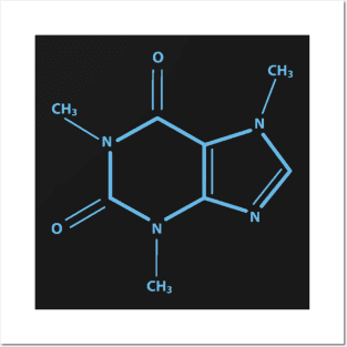 Caffeine Molecule - Minimal Design Posters and Art